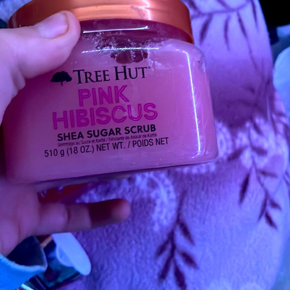 Tree hut preppy scrub pink hibiscus